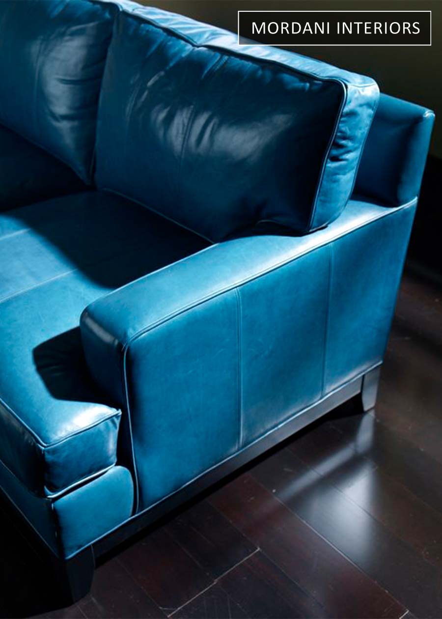 Cobalt Blue Leather Upholstery